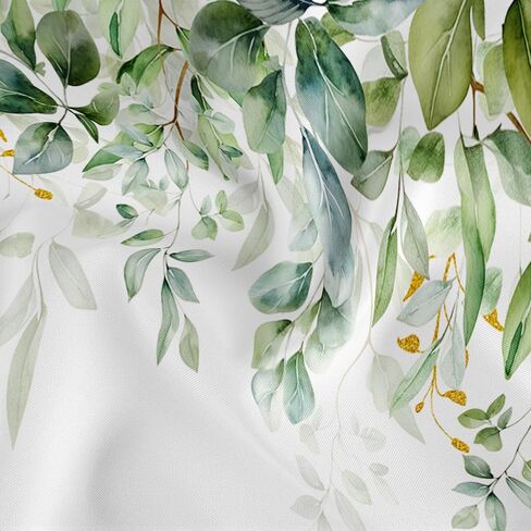 Spring Wildflower Flower Valance for Windows,Window Treatment Curtains Rod Pocket Sheer Small Short Valance for Kitchen Bathroom Laundry Basement,42Wx12L inch,Watercolor Eucalyptus Leaves in Saudi Arabia