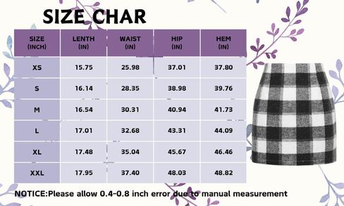 Womens Casual High Waist Plaid Skirt Fall Winter Bodycon Pencil Mini Skirts in Saudi Arabia