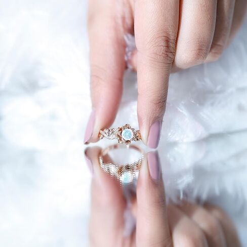Real Ethiopian Opal Flower Engagement Ring For Women, AAA Quality, Certified Rainbow Opal Diamond Ring (Ideal For Gift) in Saudi Arabia