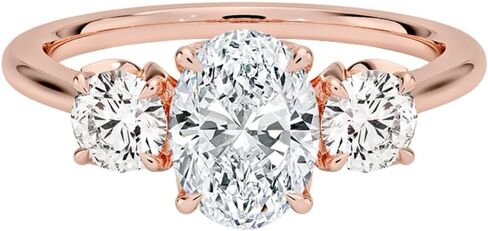 1-5 قيراط البيضاوي مويسانيتي خاتم الخطوبة 925 الفضة الاسترليني و 10k 14k 18k الصلبة الذهب البتلة ثلاثة حجر مويسانيتي الدائري هدية عيد الميلاد للنساء in Kuwait