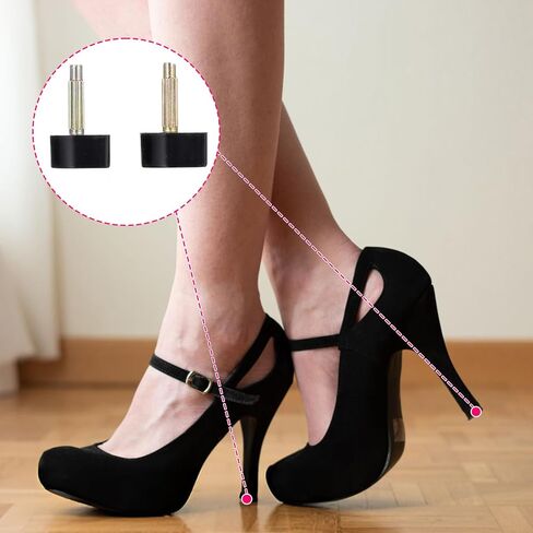 12 Pairs High Heel Tips Replacement Kit, U Shaped Heel Caps for High Heels, 2.4mm & 3mm Metal Core Caps Protectors, Heels Tips Replacement Dowels in Saudi Arabia