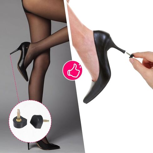 12 Pairs High Heel Tips Replacement Kit, U Shaped Heel Caps for High Heels, 2.4mm & 3mm Metal Core Caps Protectors, Heels Tips Replacement Dowels in Saudi Arabia
