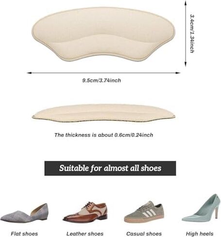 4PCS Heel Grips Liner Cushions Inserts for Loose Shoes, Heel Pads Snugs for Men and Women, Filler Improved Shoe Fit and Comfort, Protectors Heel Cushion Liners (Black) in Saudi Arabia