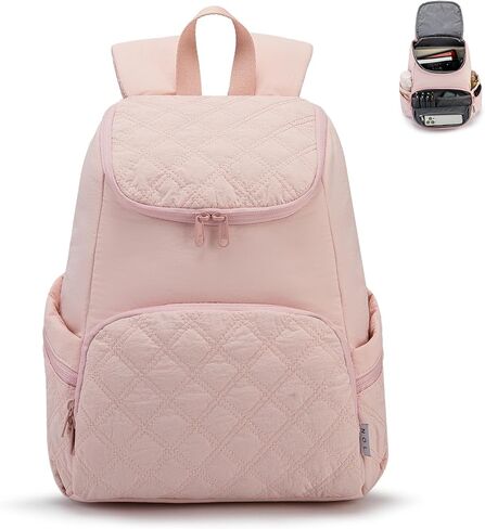 NOL Natural Organic Lifestyle Women's Quilted Puffer Backpack, Large Waterproof Lightweight Puffy Bookbag, Carry on Daypack for Travel, Work (Black) in Saudi Arabia