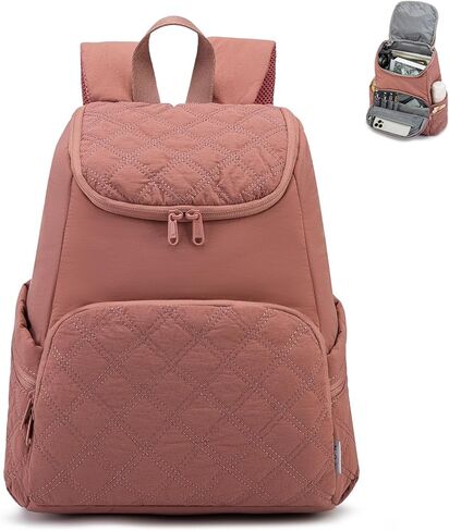 NOL Natural Organic Lifestyle Women's Quilted Puffer Backpack, Large Waterproof Lightweight Puffy Bookbag, Carry on Daypack for Travel, Work (Black) in Saudi Arabia