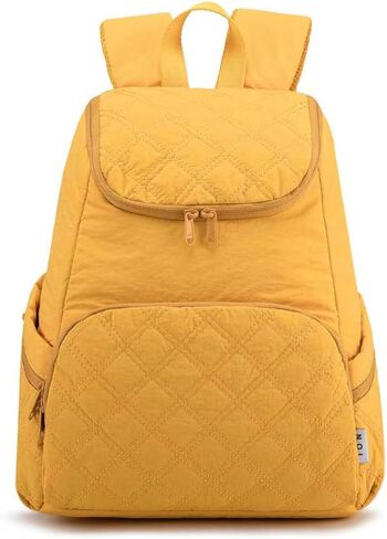 NOL Natural Organic Lifestyle Women's Quilted Puffer Backpack, Large Waterproof Lightweight Puffy Bookbag, Carry on Daypack for Travel, Work (Black) in Saudi Arabia