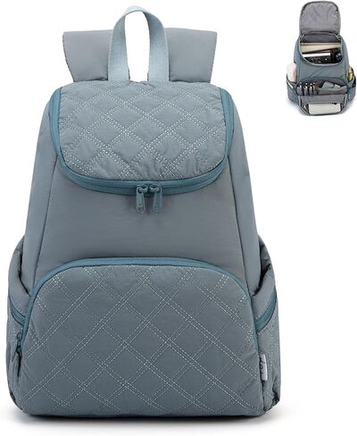 NOL Natural Organic Lifestyle Women's Quilted Puffer Backpack, Large Waterproof Lightweight Puffy Bookbag, Carry on Daypack for Travel, Work (Black) in Saudi Arabia