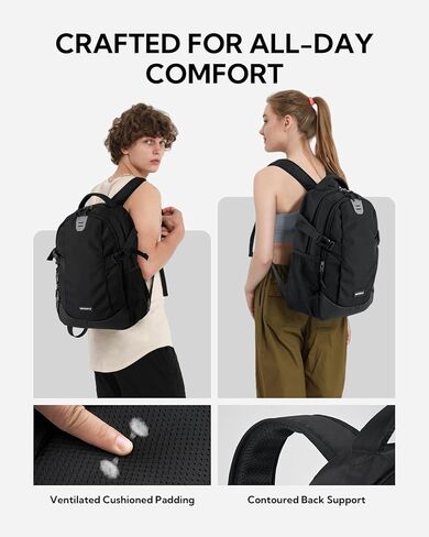 حقيبة ظهر كاجوال صغيرة للسفر من WATERFLY: 20 لتر للرجال والنساء للعمل اليومي EDC Daypack المشي لمسافات طويلة وصالة الألعاب الرياضية والتمرين باللون الأسود in Kuwait