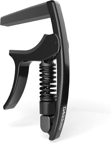 Planet Waves من D'Addario Planet Waves Guitar Capo - فنان NS - للقيثارات الكهربائية والصوتية المكونة من 6 أوتار - استخدام بيد واحدة - حامل اختيار متكامل - أسود in Saudi Arabia