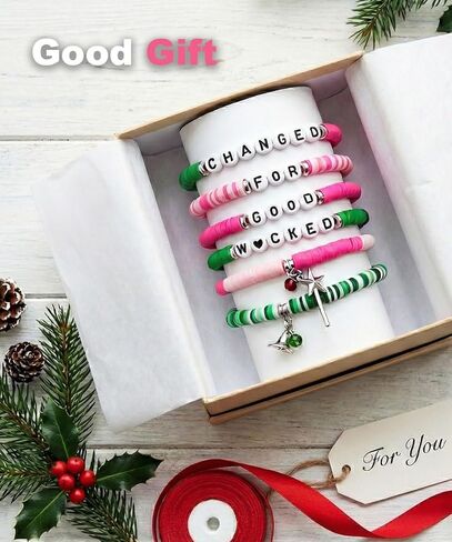 Wicked Bracelet- Pink and Green Witch Friendship Bracelets, Jewelry Gift for Fans Party Costume Accessories in Saudi Arabia