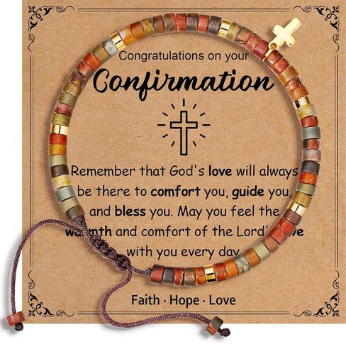 Cross Bracelet Inspirational Gifts for Women,Healing Natural Stone Bracelets Spiritual Birthday Best Friend Christmas Gifts for Women Sister in Saudi Arabia