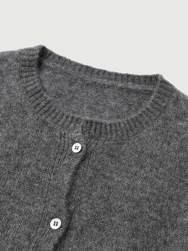 Women’s Silk-Cashmere Cardigan, Lightweight Soft Knit Round Neck Sweater, Button Front Elegant Layer for Spring & Fall in Saudi Arabia