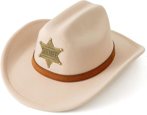 Jastore Western Style Hat for Kids Boys Girls Cowboy Hats Sheriff Cowboy Hat with Belt Buckle in Saudi Arabia