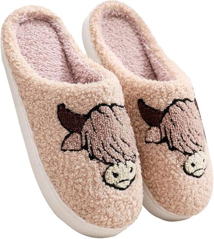 Highland Cow Slippers for Women Men Highland Cow Gifts Warm Non Slip Cute Animal Indoor Slipper in Saudi Arabia