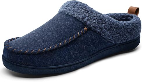 MIXIN Mens Slippers Slip On House Shoes for Men Indoor Warm Fluffy Memory Foam Moccasins with Anti-Slip Sole in Kuwait