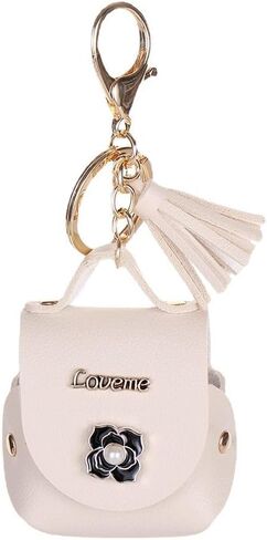 Storage Bag Mini Portable Soft PU Keychain Coin Wallet Cute Pouch Key Pendant Men Women(Orange) in Saudi Arabia