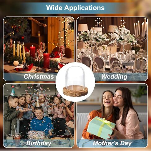 قبة عرض زجاجية من uxcell، حافظة عرض قبة زجاجية مقاس 3.1 بوصة × 2.5 بوصة، خشب in Kuwait