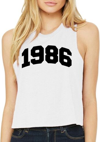 1986 Collegiate Racerback Crop Tank Top Women's in Saudi Arabia