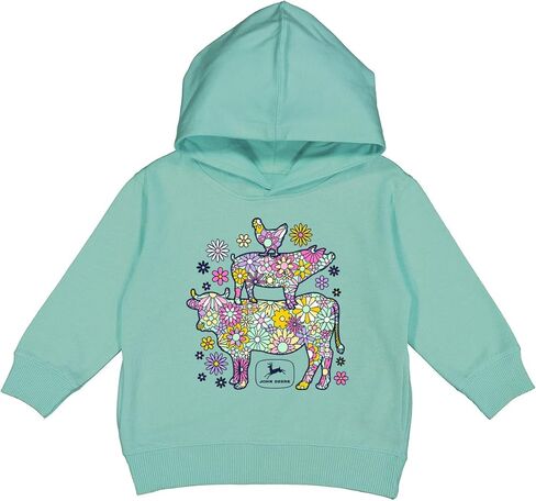 John Deere Youth Toddler Girls Funky Animal Stack Hoodie Turquoise in Saudi Arabia