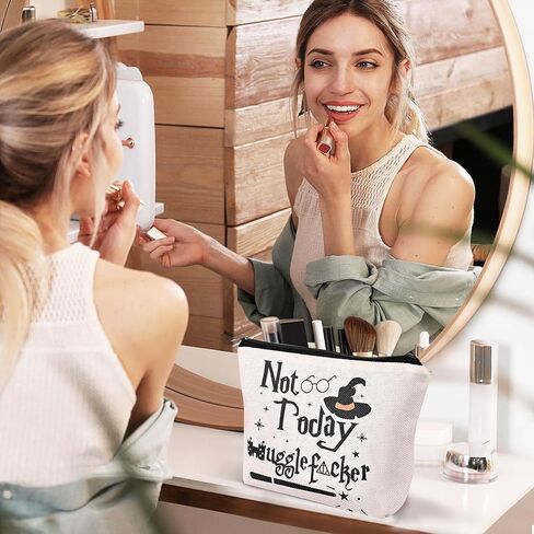 Funny Magic Wizard Cosmetic Bag Not Today Makeup Bag Pouch Birthday Christmas Gifts for Women Girl Sister Friends in Saudi Arabia