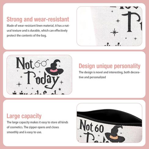 Funny Magic Wizard Cosmetic Bag Not Today Makeup Bag Pouch Birthday Christmas Gifts for Women Girl Sister Friends in Saudi Arabia
