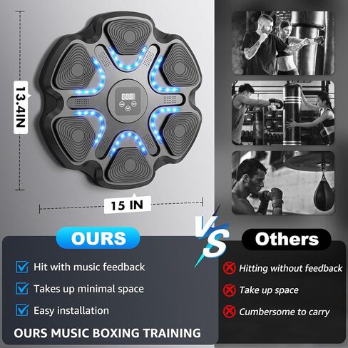 Boxing Machine with Gloves Music Boxing Machine for Adults & Kids Workout Equipment Smart One Punching Boxing Game Machine with Bluetooth for Home Gym Exercise in Saudi Arabia