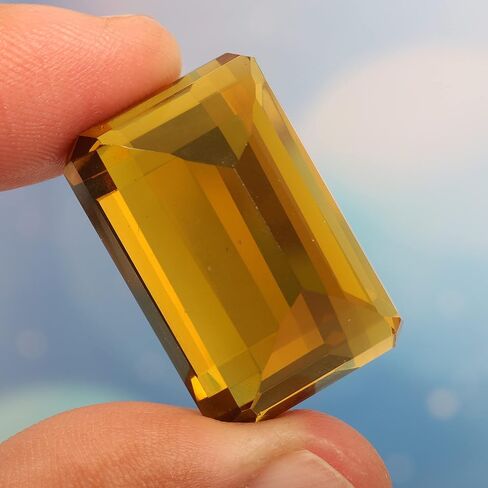 REAL-GEMS توباز دخاني فضفاض 90 قيراط. قطع زمرد ممتازة أحجار كريمة مفكوكة GGS-968 in Kuwait
