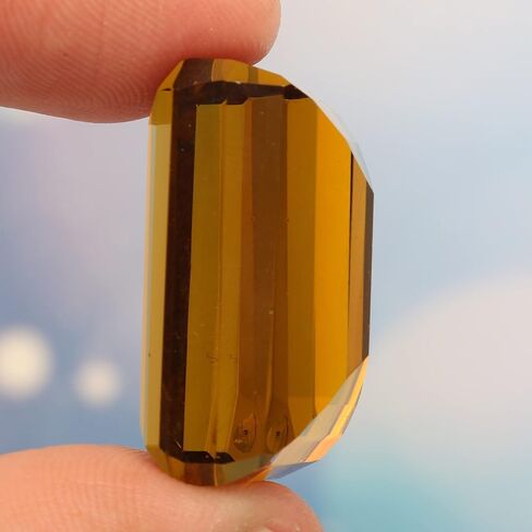 REAL-GEMS توباز دخاني فضفاض 90 قيراط. قطع زمرد ممتازة أحجار كريمة مفكوكة GGS-968 in Kuwait