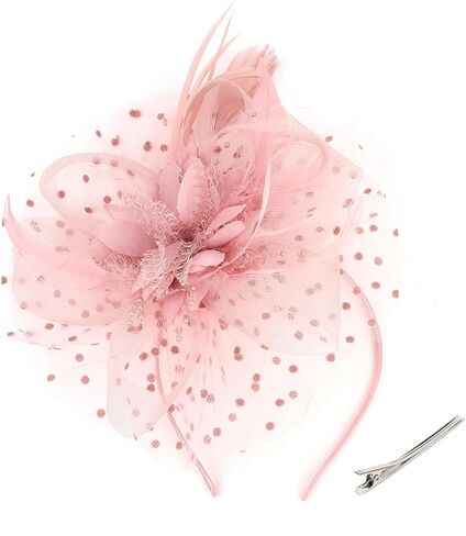 CAVETEE Fascinators Hat for Women Tea Party, Champagne Fascinators Flower Feathers Headband for Women in Kuwait