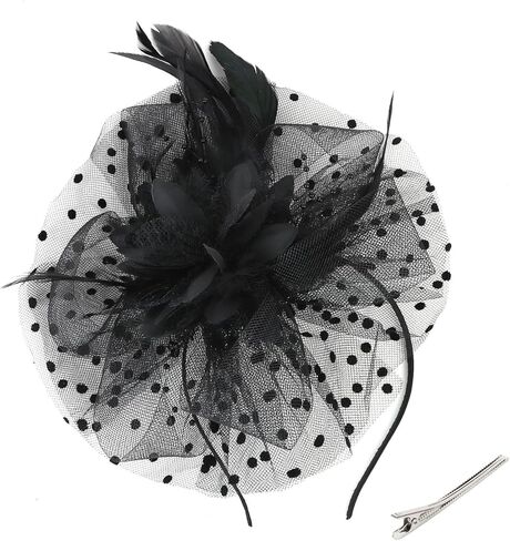 CAVETEE Fascinators Hat for Women Tea Party, Champagne Fascinators Flower Feathers Headband for Women in Kuwait