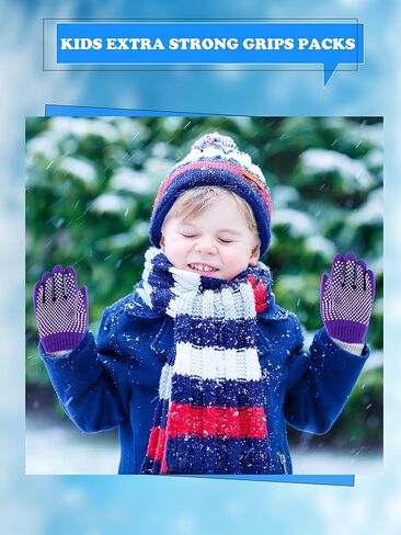 18 Pairs Kids Grip Gloves Winter Anti-Skid Gloves Warm Full Fingers Glove Stretchy Knitted Glove for Toddler Boys Girls in Saudi Arabia