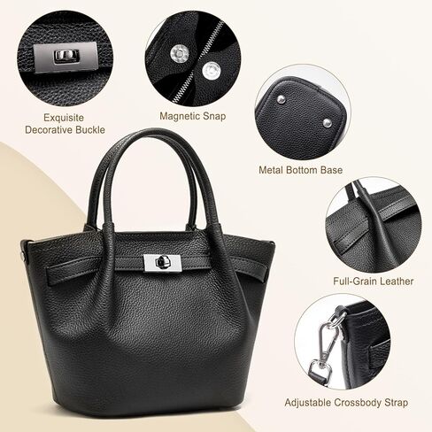 Genuine Leather Bucket Bags for Women: Small Tote Purses for Ladies Luxury Designer Crossbody Satchel Handbags in Saudi Arabia