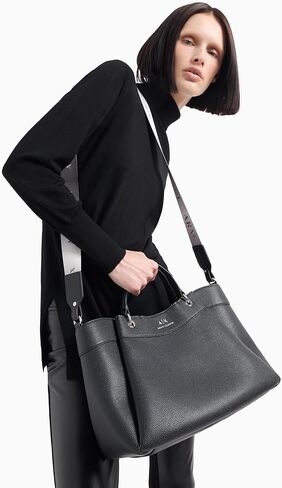 حقيبة تسوق Wave كبيرة للنساء من Armani Exchange، لون أسود، مقاس واحد in Saudi Arabia