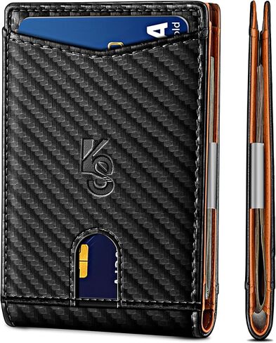 Slim Wallet Men,Leather Wallet Money Clip Gift for Men 11 Cards 3"X4.3",RFID Blocking in Saudi Arabia