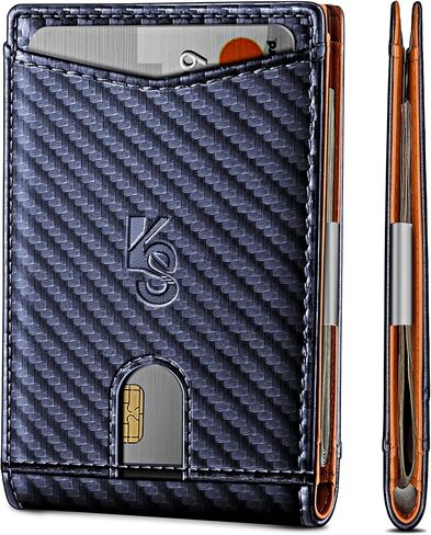 Slim Wallet Men,Leather Wallet Money Clip Gift for Men 11 Cards 3"X4.3",RFID Blocking in Saudi Arabia