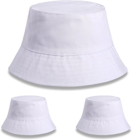 3 PCS Khaki Sublimation Blank Bucket Hat Bulk Double Sided Wearable for Men and Women Suitable for Summer Beach Outdoor Camping Solid Color Hand Painted Tie dye Sun Cap in Saudi Arabia