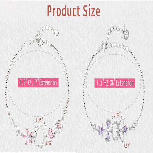 2 Pcs Rhinestone Charm Bracelet Set for Women,Cute Design Adjustable Bracelets for Everyday & Special Occasions in Saudi Arabia