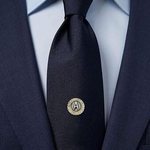 Fashion Cuff Links for Men, Tie Clip & Brooch (Set of 4), Gold Dress Suit Jewelry Accessories with Engraved Letter A for Formal Business, Wedding, Anniversaries in Saudi Arabia