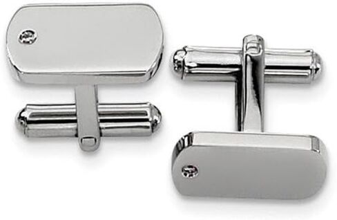 Stainless Steel Diamond Accent Cufflinks in Saudi Arabia
