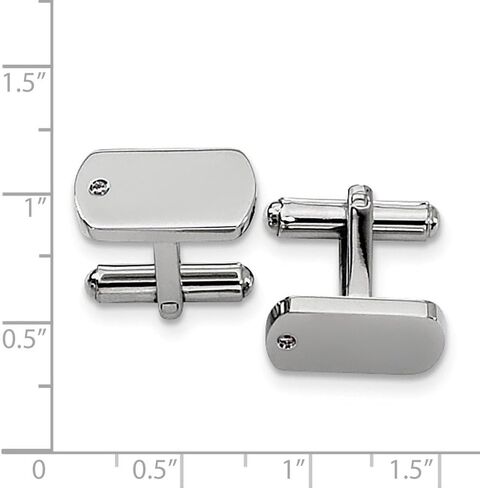 Stainless Steel Diamond Accent Cufflinks in Saudi Arabia
