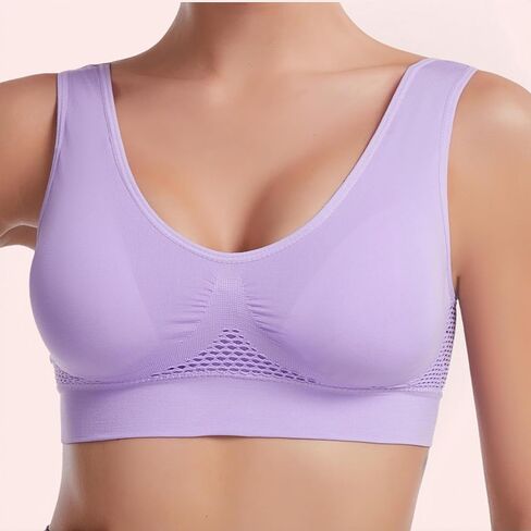 Women's Medium Impact Sport Bras Wireless Workout Yoga Removable Padding Bra Breathable Mesh Gym Activewear Bra in Saudi Arabia