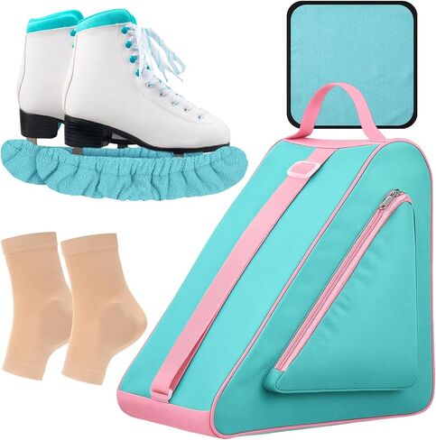 4 Pcs Skating Bag Set Ice Skate Blade Covers Towel Ankle Bone Protection for Boots Skate Large Skate Bag Quad Skates Inline Skate and Most Roller Skate Accessories in Saudi Arabia