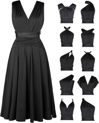 Popilush Bridesmaids Dresses - Mother of Bride Infinity Shapewear Formal Wedding Guest Midi Dress for Women in Saudi Arabia