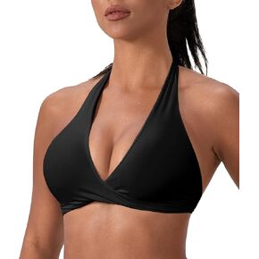 Halter Sports Bras for Women Low Impact Removable Padded Top Open Back Yoga Workout V-Neck Bras in Saudi Arabia