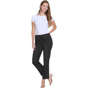 SLIM-SATION Womens Pull on Relaxed Leg Ankle Jean with Real Front and Back Pockets in Saudi Arabia