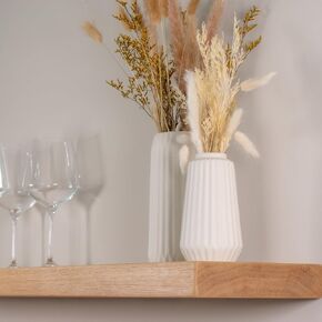 Solid 48Wx8D White Oak Floating Shelf – 1.75" Thick Heavy-Duty Wall Shelf - Handcrafted in USA - Natural Wood Floating Shelves for Kitchen, Living Room, Bathroom – Supports upto 45lbs Per Stud in Saudi Arabia