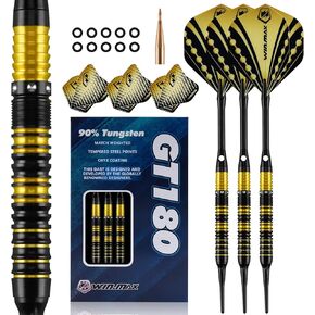 WIN.MAX Darts Soft Tip Set - 90% Tungsten Soft Tip Darts Set Professional 18 Grams Soft Darts Pro Dart Set with Extra 3 Flights in Kuwait
