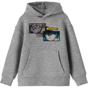 سترة بغطاء للرأس من Bioworld My Hero Academia أنيمي Deku & Bakugo يوث بويز باللون الرمادي المنقط in Kuwait