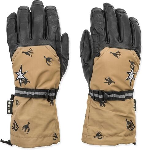Volcom Men's 91 GORE-TEX Snowboard Gloves – Waterproof Leather Gloves Removable Liner, Bronze, X-Large in Saudi Arabia