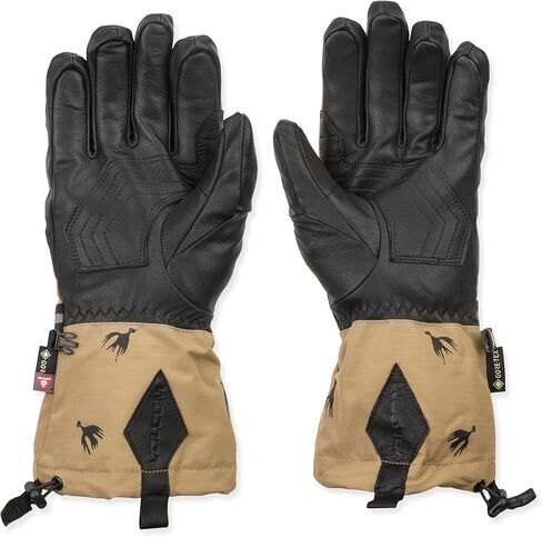 Volcom Men's 91 GORE-TEX Snowboard Gloves – Waterproof Leather Gloves Removable Liner, Bronze, X-Large in Saudi Arabia